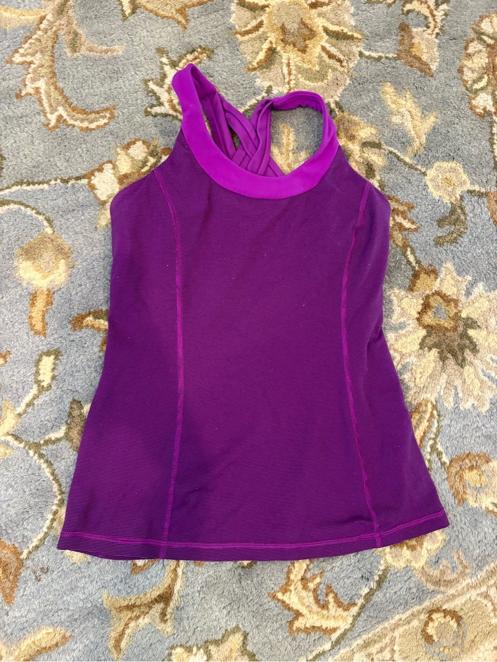 Lululemon Purple Sleeveless Athletic Tank with Crossback Detail